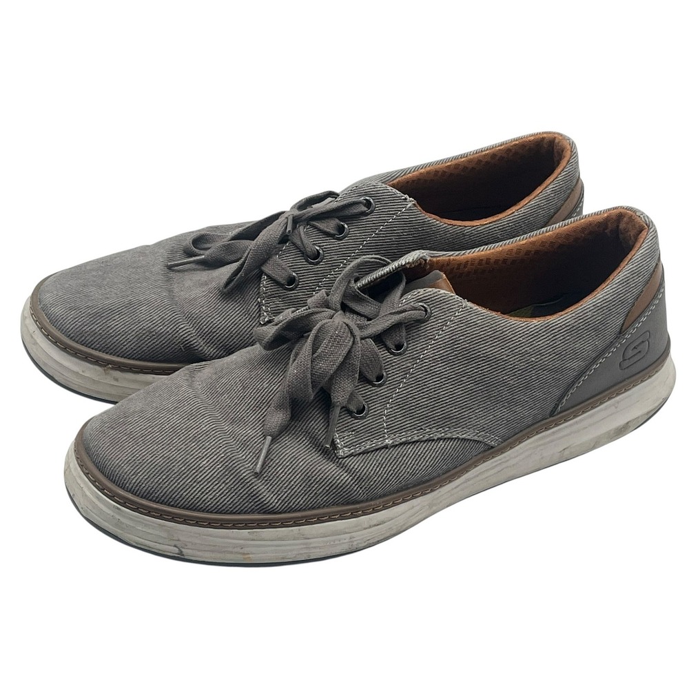 Skechers Men's Casual Shoes Size 12 Gray Lace Up Goga Mat Memory Foam SN 65981